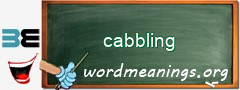 WordMeaning blackboard for cabbling